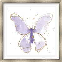 Framed Gilded Butterflies II Lavender