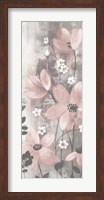 Framed Floral Symphony Blush Gray Crop I