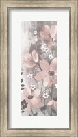 Framed Floral Symphony Blush Gray Crop I