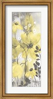Framed Floral Symphony Yellow Gray Crop II