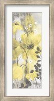 Framed Floral Symphony Yellow Gray Crop II