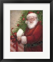 Framed Santa with a Gift