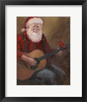 Framed Santa with Guitar
