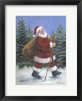 Framed Walking Santa