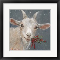 Framed Goat with Holly
