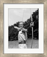 Framed 1930s Girl with Bow and Arrow