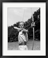 Framed 1930s Girl with Bow and Arrow
