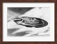 Framed 1950s Artist'S Conception Ufo Flying Saucer