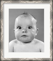 Framed 1950s Close-Up Of Baby Cross-Eyed