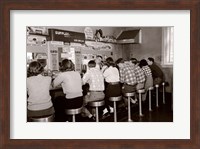 Framed 1950s Rear View Of Teenage Boys & Girls?