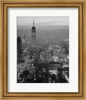 Framed 1960s Night View Manhattan Empire State Building