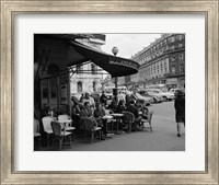 Framed 1960s Patrons At Cafe De La Paix Sidewalk Cafe In Paris?