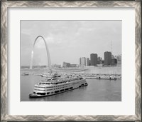 Framed 1960s St. Louis Missouri Gateway Arch Skyline