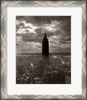 Framed 1930s 1940s Empire State Building Silhouetted In Nyc