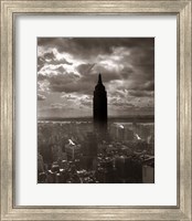 Framed 1930s 1940s Empire State Building Silhouetted In Nyc