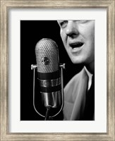 Framed 1950s Close-Up Of Man Announcer