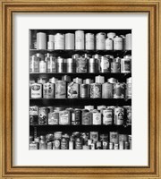Framed 1920s 1930s 1940s Tin Cans And Containers