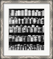 Framed 1920s 1930s 1940s Tin Cans And Containers