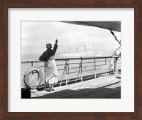 Framed 1930s Back Of Woman On Of Cruise
