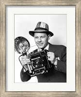 Framed 1930s 1940s 1950s Press Photographer Man