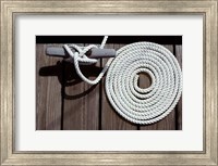 Framed 1980s Detail Of Cleat Hitch And Coiled Rope