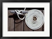 Framed 1980s Detail Of Cleat Hitch And Coiled Rope