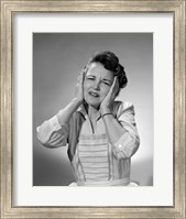 Framed 1950s Woman In Cotton Dress