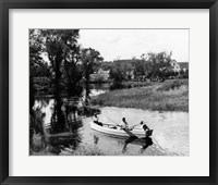 Framed 1930s 1940s Pair Of Boys In Rowboat