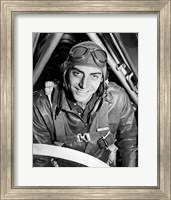 Framed 1940s Fighter Airplane Pilot On US World War II