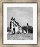 Framed 1940s A Row Of Uniformed Military College Cadets