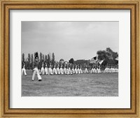Framed 1940s Students Marching Pennsylvania Military College