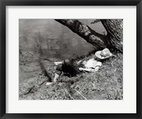 Framed 1940s Barefoot Boy Sleeping