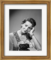 Framed 1950s Woman Housewife In Apron