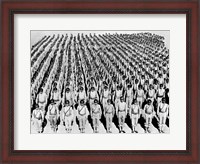 Framed 1940s Wwii Large Formation U.S. Army Infantry Soldiers
