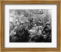 Framed 1880S Illustration Crowded Passenger Car