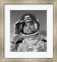 Framed 1960s Portrait Of Saluting Astronaut In Space?
