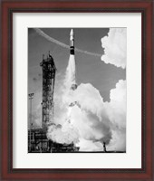 Framed 1960s Missile Taking Off From Launch Pad
