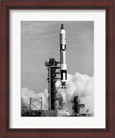 Framed 1960s US GIII Missile Taking Off From Launch Pad