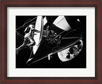 Framed Illustration 1960s Weightless Astronauts Eva