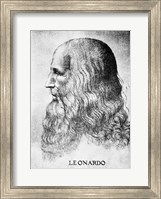 Framed Self Portrait Of Leonardo Da Vinci Circa 1512