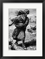 Framed Drawing Of Ancient Middle Eastern Farmer