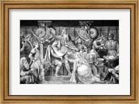 Framed Engraving Of Medieval English Feast