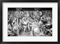 Framed Engraving Of Medieval English Feast