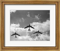 Framed 1950s Three B-52 Stratofortress Bomber Airplanes