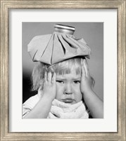 Framed 1950s Unhappy Little Blonde Girl