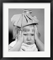 Framed 1950s Unhappy Little Blonde Girl