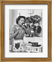 Framed 1950s Housewife Cooking