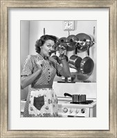Framed 1950s Housewife Cooking
