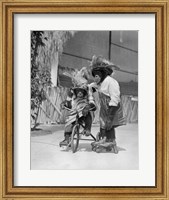 Framed 1930s Two Chimpanzees Monkeys