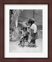 Framed 1930s Two Chimpanzees Monkeys